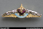 Royal Thai Army: Large Thahan Sua Metal Pin (Blue Variant)