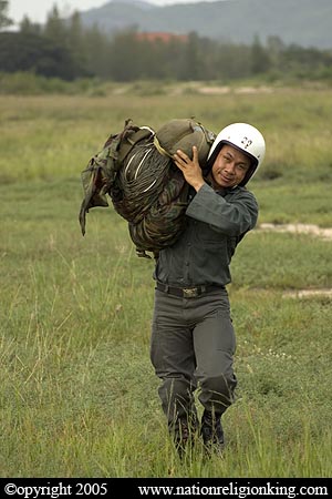 Border Patrol Police: On the ground. King Rama IV Camp, Cha Am, Thailand.