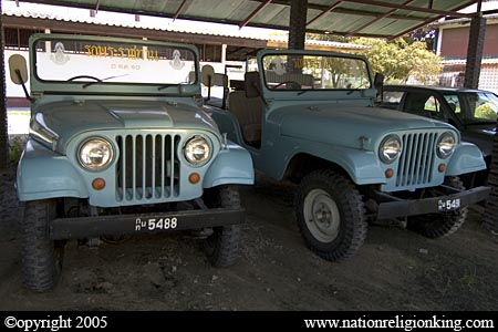 Border Patrol Police: Jeeps given by His Royal Majesty King Bhumibol Adulyadej to PARU. PARU HQ, Hua Hin.