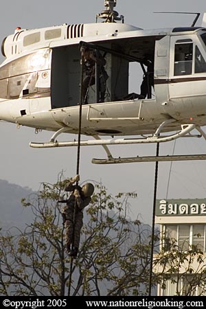 Border Patrol Police: Naresuan 261 demonstration in Chiang Mai, Thailand.