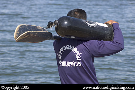 Border Patrol Police: Sea Air Rescue training at Kaeng Krachan National Park, Thailand.