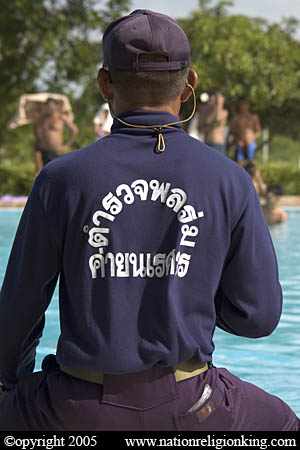 Border Patrol Police: Members of Sea Air Rescue conducting water safety training. Hua Hin, Thailand.