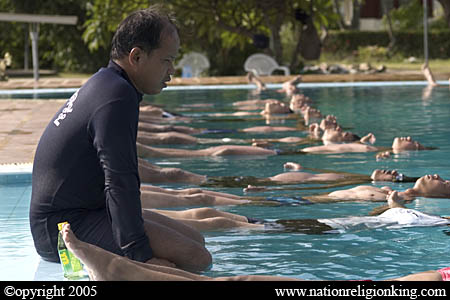 Border Patrol Police: Members of Sea Air Rescue conducting water safety training. Hua Hin, Thailand.