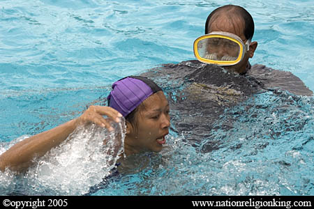 Border Patrol Police: Members of Sea Air Rescue conducting water safety training. Hua Hin, Thailand.