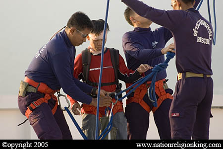 Border Patrol Police: Sea Air Rescue STABO Demonstration. Chiang Mai, Thailand.