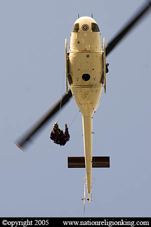 Border Patrol Police: Sea Air Rescue STABO Demonstration. Chiang Mai, Thailand.