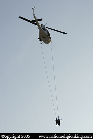 Border Patrol Police: Sea Air Rescue STABO Demonstration. Chiang Mai, Thailand.