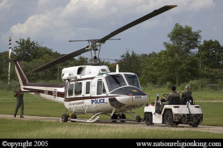 Office Of Logistics: Bell 212 Police Helicopter at Police Aviation Center, Bangkok.